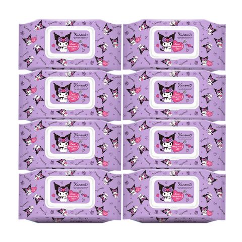 Sanrio 三麗鷗 酷洛米 輕巧包純水有蓋濕紙巾 80抽X8包 (加蓋) 不含添加使用更安心