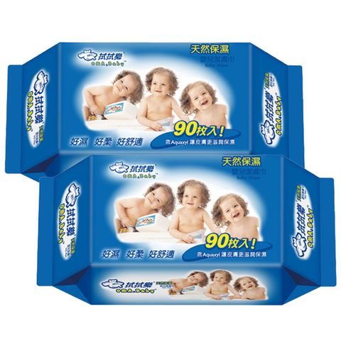 拭拭樂 天然保濕嬰兒柔濕巾(增量版90抽x24包/箱)
