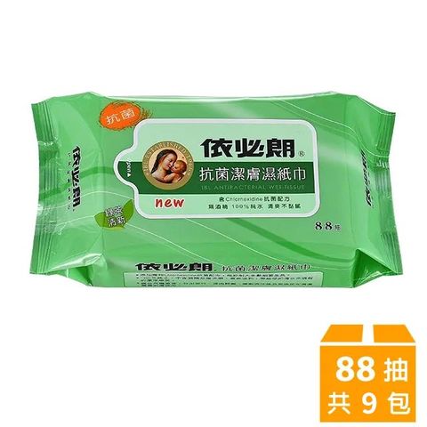 ibl 依必朗 抗菌超柔潔膚濕紙巾88抽x3包-綠茶清新x3