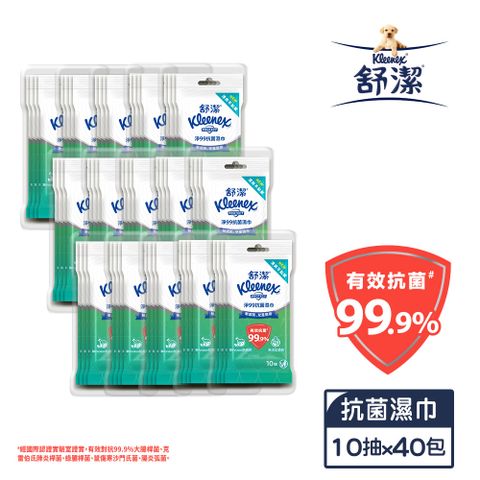 舒潔 淨99抗菌濕巾(10抽x4包)x10組