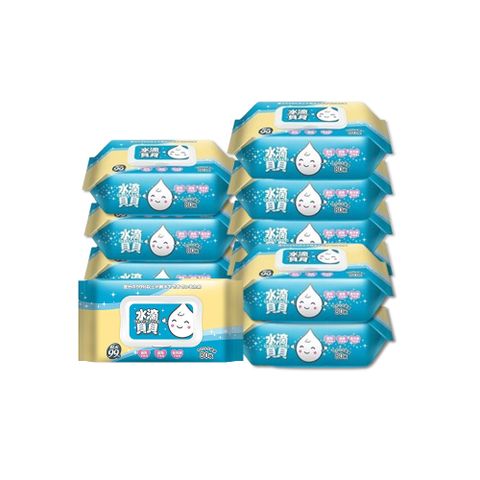 【水滴貝貝】80抽 超厚純水柔濕巾10包組(80抽x1包)