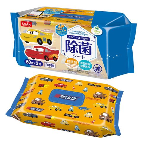 日本LEC迪士尼抗菌濕紙巾-CARS-60抽x3包入