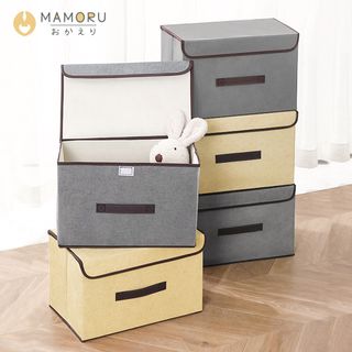 【MAMORU】可摺疊布藝收納箱-小款(折疊收納箱 置物箱 衣物收納)