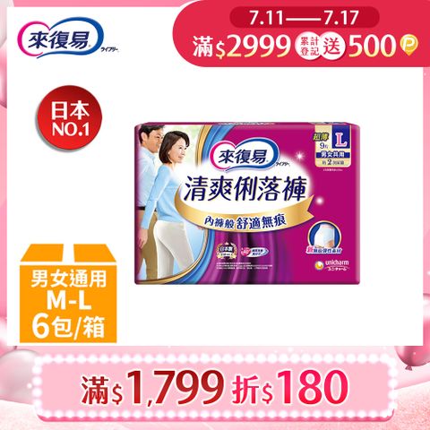 來復易 清爽俐落褲 箱購 (M-L)