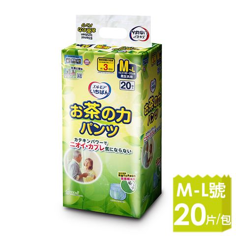 日本一番 茶之力 褲型紙尿褲M-L號(20片x1包)