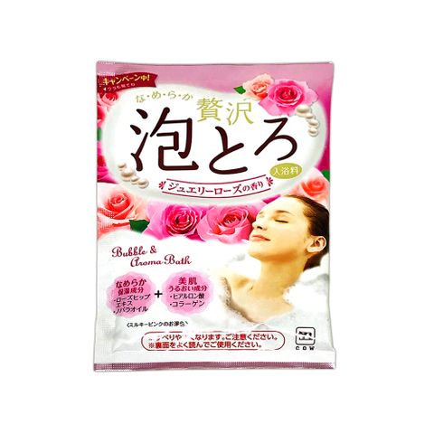 花香 日本 COW SOAP (牛乳石鹼) 奢侈泡泡入浴劑 玫瑰 30g 美肌 潤澤 保養 泡澡 泡湯 溫泉