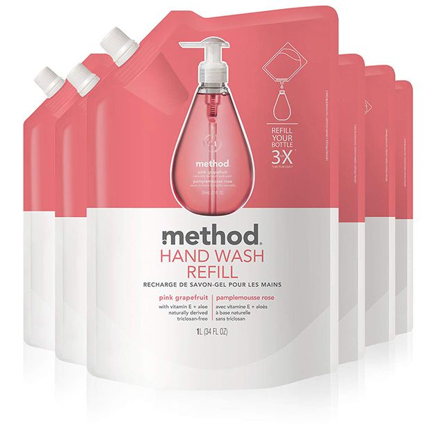 Method 美則 【箱購】  粉紅葡萄柚洗手乳(補充包) 1000ml*6入