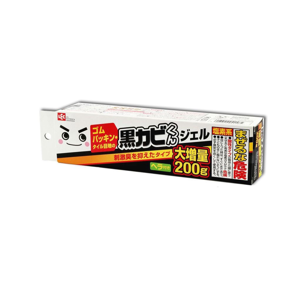 LEC 日本激落君-黑霉君鹼性凝膠除霉膏大容量200g/盒(每盒附平鏟刮板1入,牙膏型粉紅色果凍狀清潔劑)