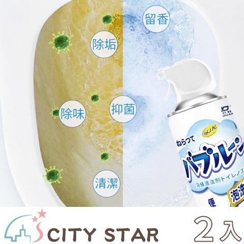 CITY STAR 浴室廁所除臭除垢去漬泡沫清潔劑500ml-2入