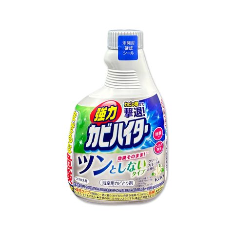 日本KAO花王-浴室免刷洗強力除霉清潔劑補充瓶360ml/瓶-溫和花香
