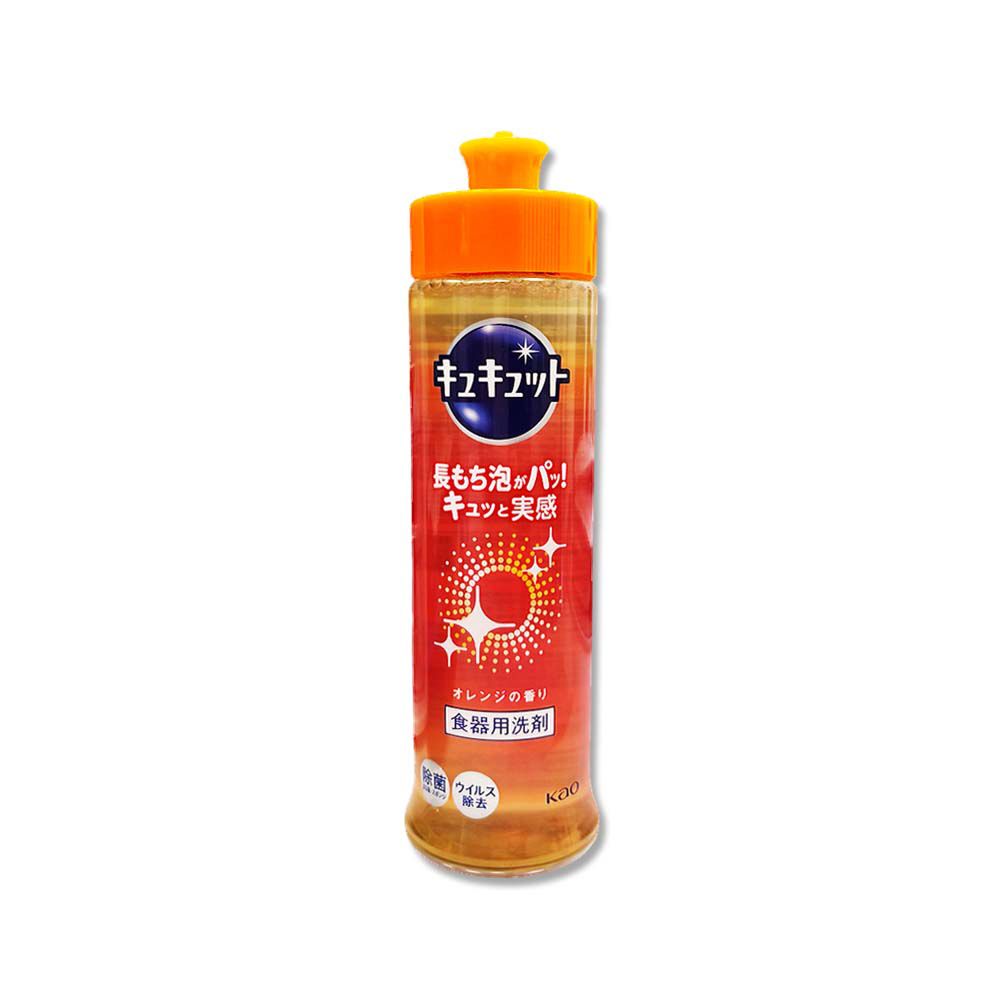 KAO 花王 日本珂珂透CUCUTE食器清潔高效濃縮洗碗精-柑橘香橘240ml/瓶(碗盤去重油汙除漬洗劑)