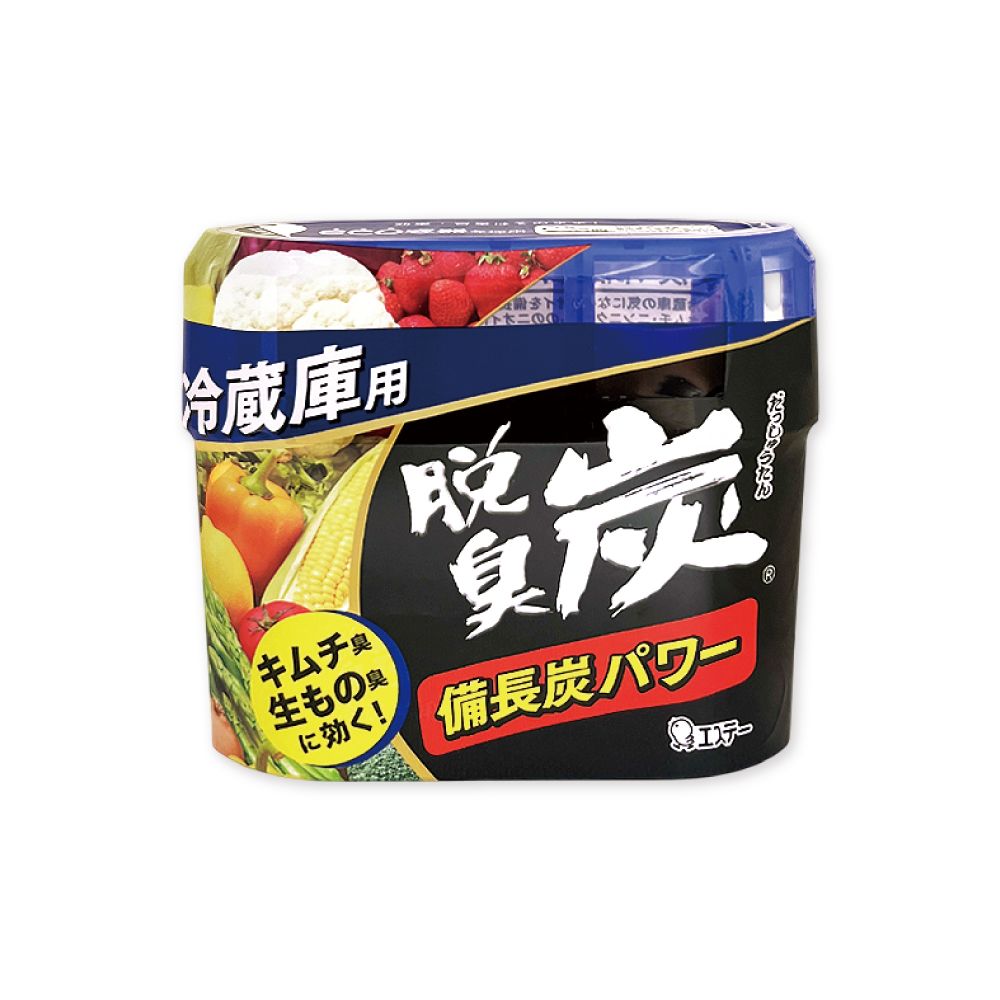 ST 雞仔牌 日本脫臭炭強力消臭凝膠型備長炭冰箱薄型除臭劑-冷藏藍140g/盒(冰箱消臭盒,除臭芳香劑)