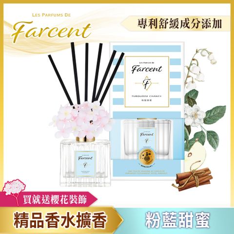 輕奢極寵 優雅香氛展現生活美學【Farcent】香水室內擴香-粉藍甜蜜(120ml/瓶)