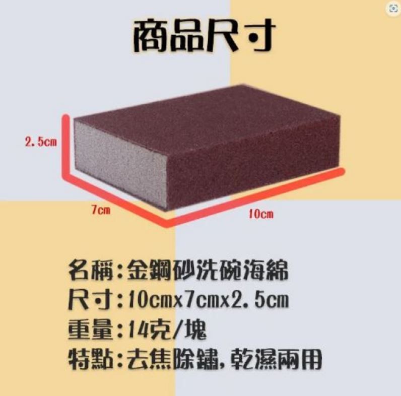  【2入裝】金鋼砂海綿 除鏽 除垢 海綿 強力吸水 刷鍋神器 金剛砂 鍋具清潔 魔力海綿擦