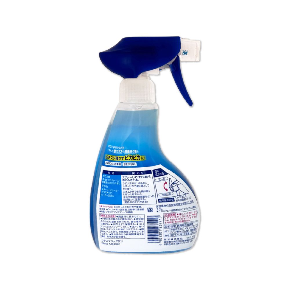 KAO 花王 日本鏡面去污光亮濃密泡沫噴霧玻璃清潔劑400ml/藍白瓶(窗戶鏡子手印擦拭洗淨液)