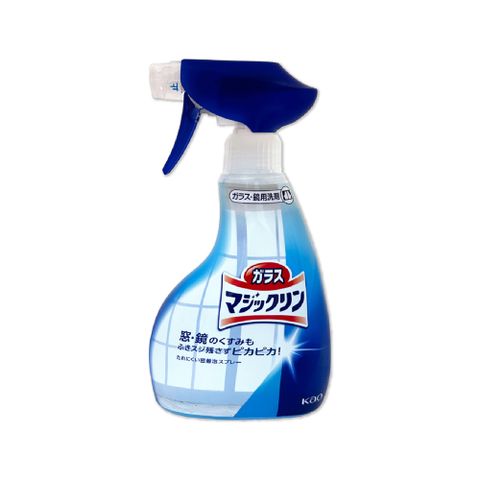 日本KAO花王-玻璃鏡面去污光亮濃密泡沫噴霧清潔劑400ml/藍白瓶