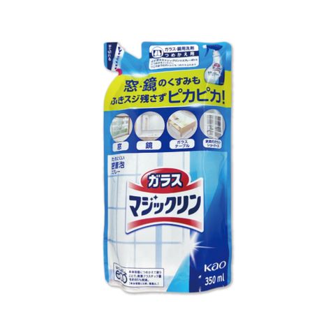日本KAO-玻璃清潔劑補充包350ml/藍白袋