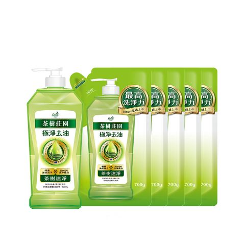 【茶樹莊園】茶樹超濃縮洗碗精5+1件組