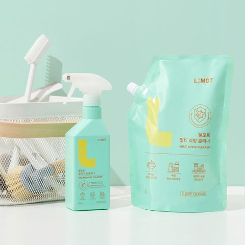 韓國【L:MOT】多功能居家清潔劑2入優惠組（400ML瓶裝+1L補充包）