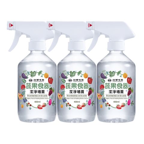 台塑生醫 蔬果食器潔淨噴霧 400mlx3入