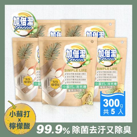 加倍潔 檸檬酸+小蘇打洗衣槽專用去汙劑 300g 超級優惠 五入組