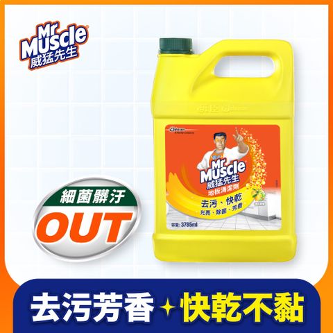 清潔同時除菌威猛先生 地板清潔劑加侖桶-清新檸檬3785ml