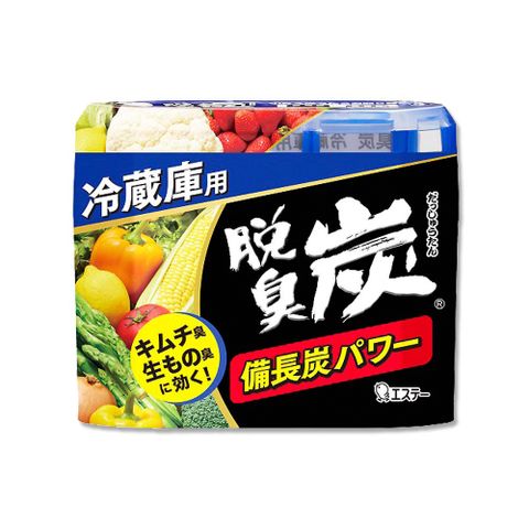 日本ST雞仔牌-脫臭炭強力消臭凝膠型備長炭冰箱薄型除臭劑-冷藏藍1入/盒(冷藏室防串味除臭小物)