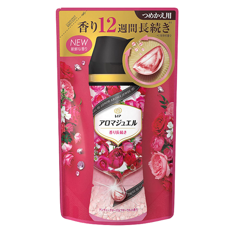 日本【P&amp;G】2021最新迷你版 幸福寶石衣物補充包 香香豆415ml 紅薔薇香