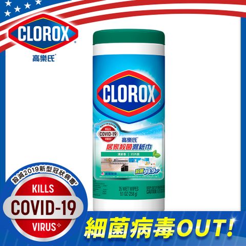 【Clorox 高樂氏】居家清潔除垢殺菌濕紙巾-35片 (清新香)