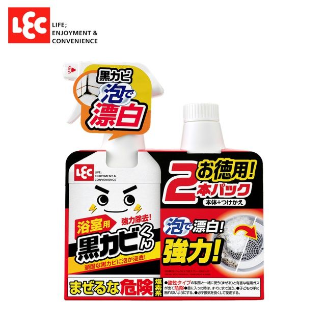 LEC 【日本】黑霉君強力除霉泡泡噴劑+補充罐限量超值組(400ml+400ml ,共800ml)