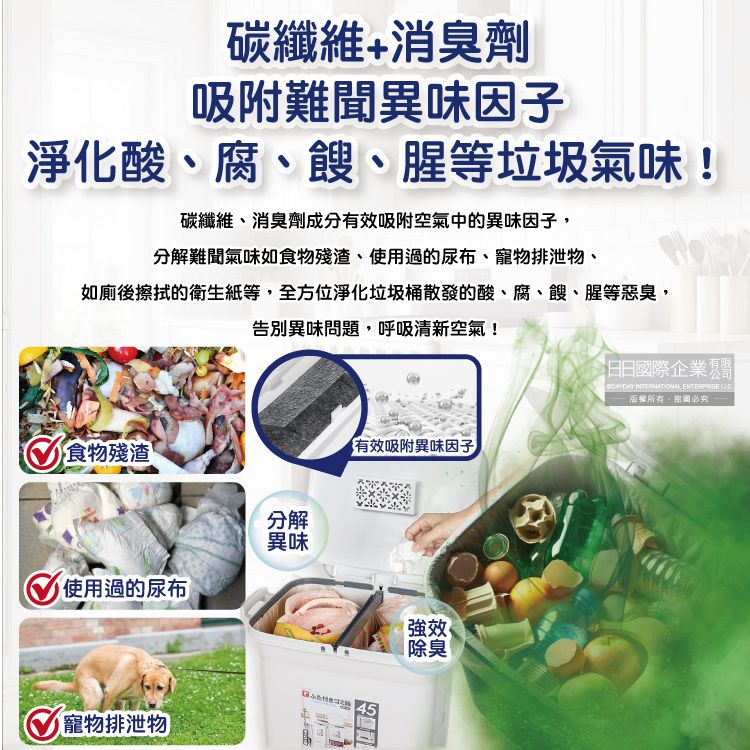不動化學 日本強效消臭隔絕異味含蓋垃圾桶黏貼除臭片-無香藍1入/袋(防霉除臭劑,廚餘去味芳香貼,尿布桶脫臭劑)