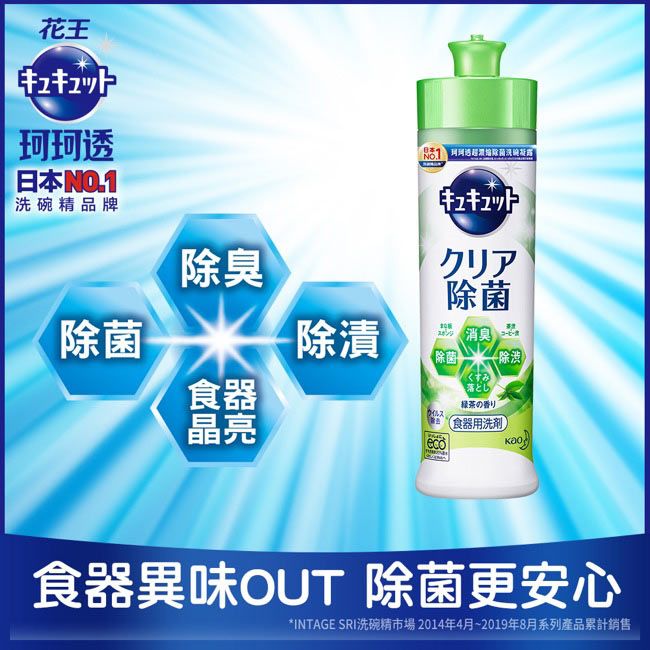 Cucute 珂珂透  超濃縮除菌洗碗凝露 清香綠茶240ml