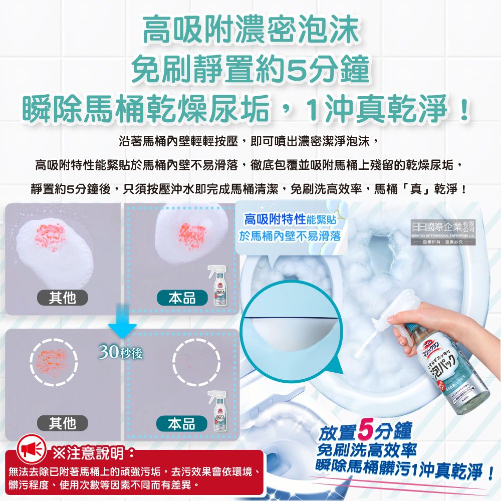 KAO 花王 日本馬桶免刷5分放置高吸附去污消臭泡沫清潔噴霧300ml/瓶(柑橘皂香/白色花香/薄荷香_3款可選)