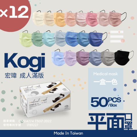宏瑋-成人滿版醫療口罩(未滅菌) 50入/任選12入組
