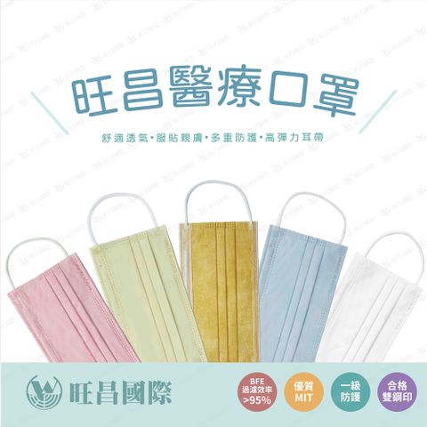【旺昌】成人三層醫療用口罩 土豪黃(成人 50入/盒)
