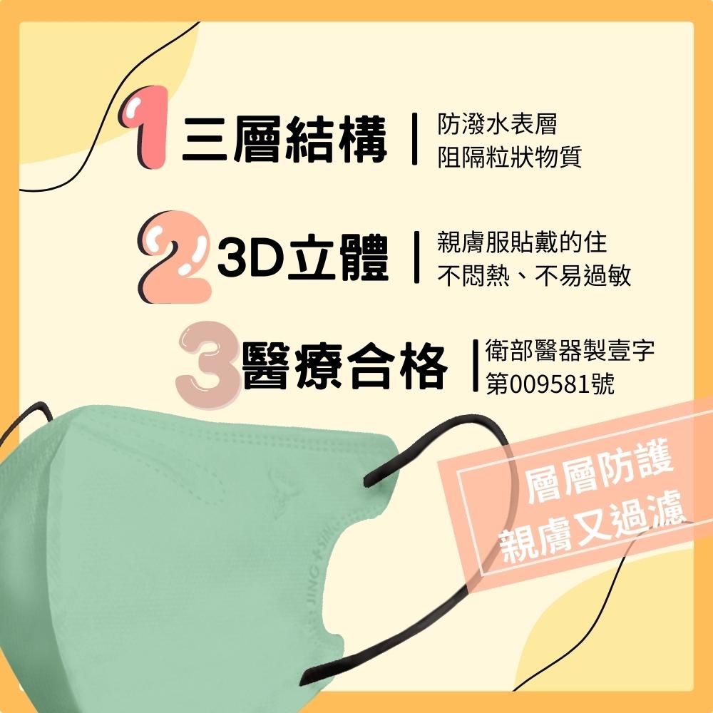 Jing Sing 淨新 成人3D細繩立體醫療用口罩-多款任選