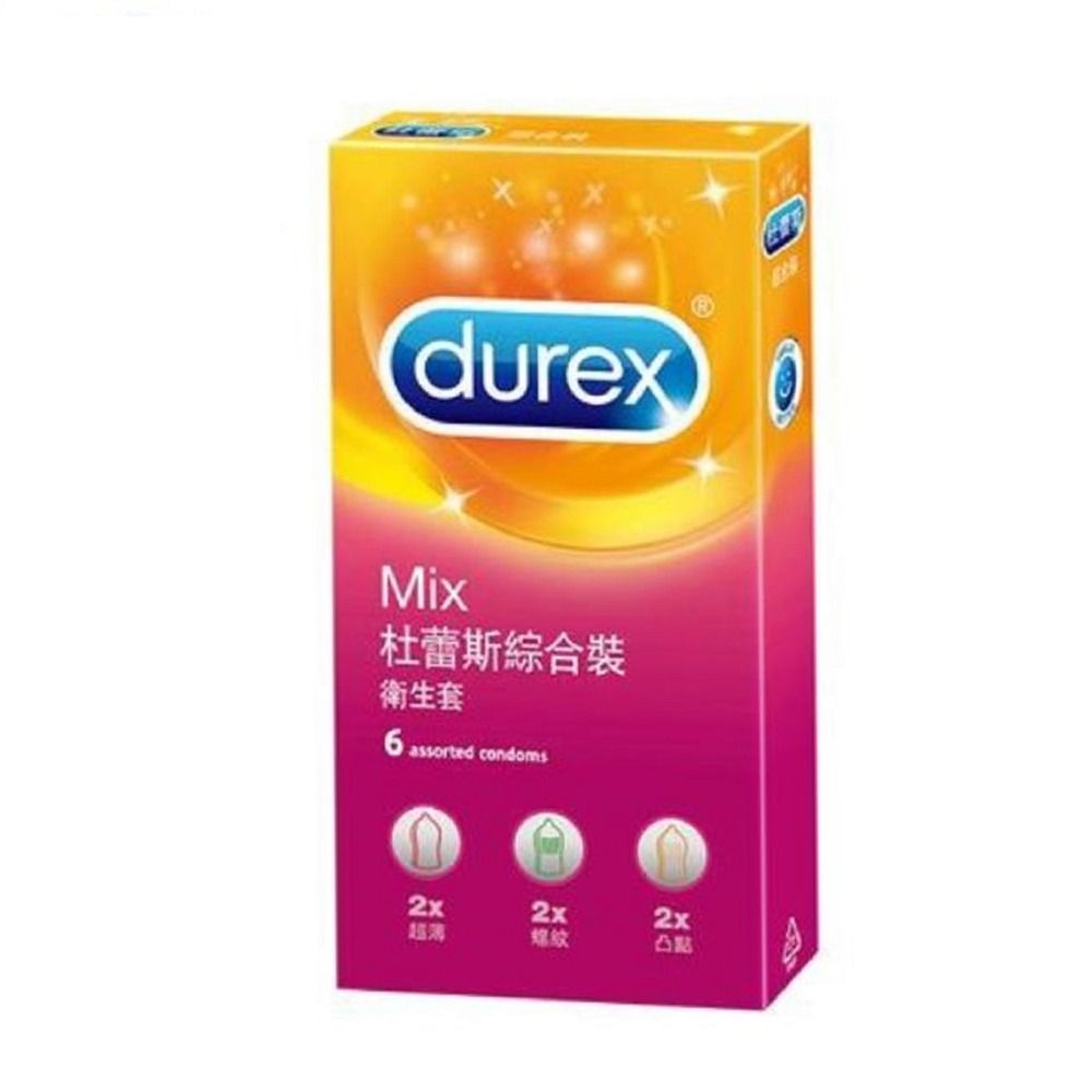 Durex 杜蕾斯  綜合裝保險套-超薄x2+螺紋2+凸點x2 6片