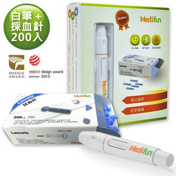 Medifun 睿康生醫 助抹痛組合包(採血筆白色+採血針30G/200入)