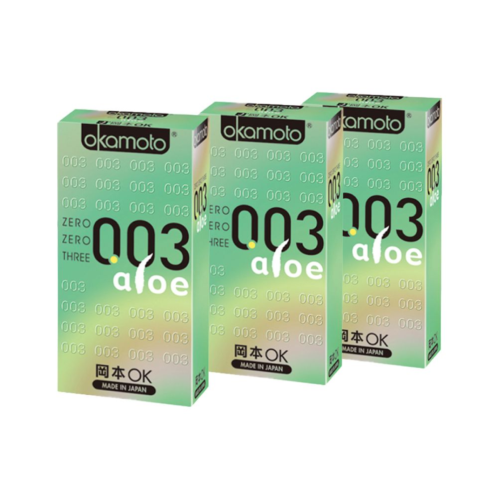 okamoto 岡本 003Aloe蘆薈極薄保險套三盒組 (30入)