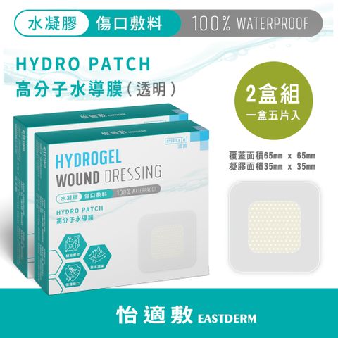 EASTDERM 怡適敷 -水凝膠傷口敷料 (5片入黏貼範圍65mmX65mm)2盒入