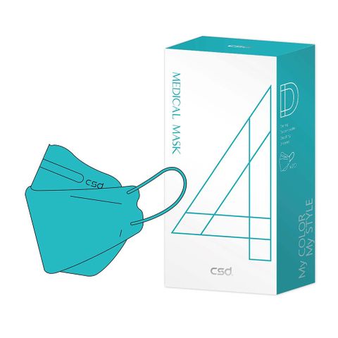 【中衛】醫療口罩-4D立體-月河藍1盒入-鬆緊耳帶(20入/盒)