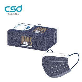 【CSD】中衛醫療口罩-成人平面-丹寧牛仔(30片/盒)