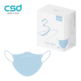 【CSD】中衛醫療口罩 成人立體 3D 天空藍(30片/盒)