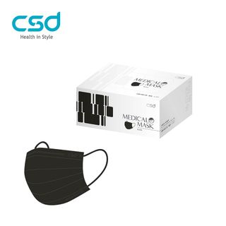 【CSD】中衛醫療口罩-兒童平面-酷黑(30片/盒)