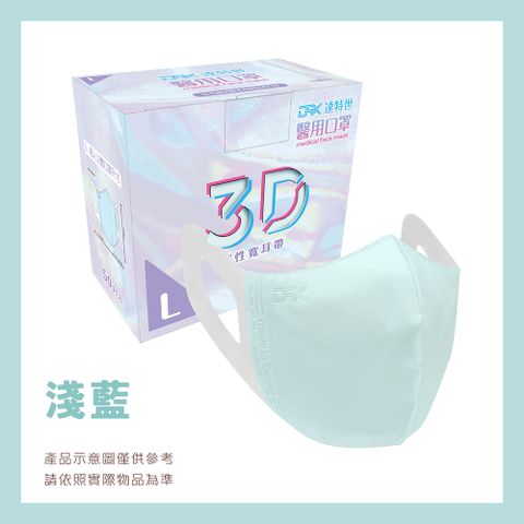 【DRX 達特世】醫用口罩成人立體(淺藍50片/盒)