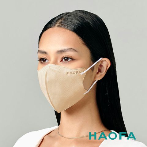 HAOFA氣密型99%防護立體醫療口罩-燕麥奶(30入)