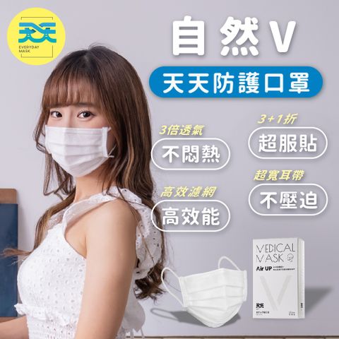【天天】成人平面醫用口罩-自然V 珍珠白 (20入/盒)