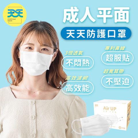 【天天】成人平面醫用口罩,白色 (50入/盒)