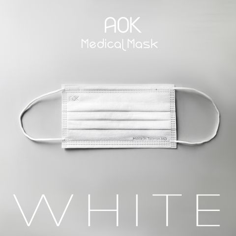 【AOK 】平面醫用口罩 - 成人款 - 白色 (50入/ 盒)
