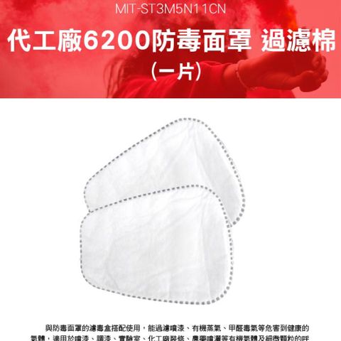 防毒面罩過濾棉 代工廠濾毒面具 6200配件 活性炭防噴漆異味 配件加購-過濾棉2片 550-ST3M5N11CN